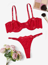 Floral Lace Underwire Lingerie Set
